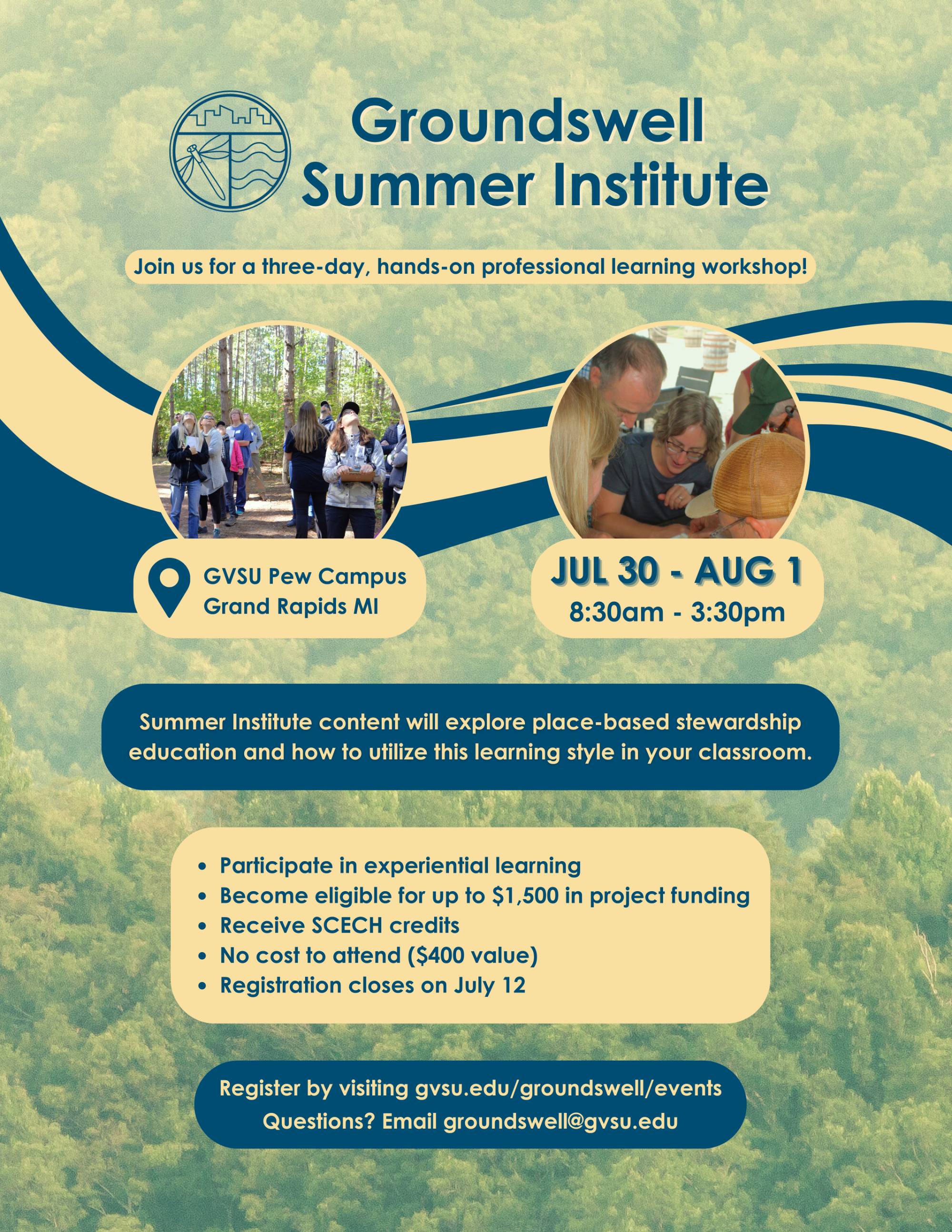 Flyer with general information for summer institute